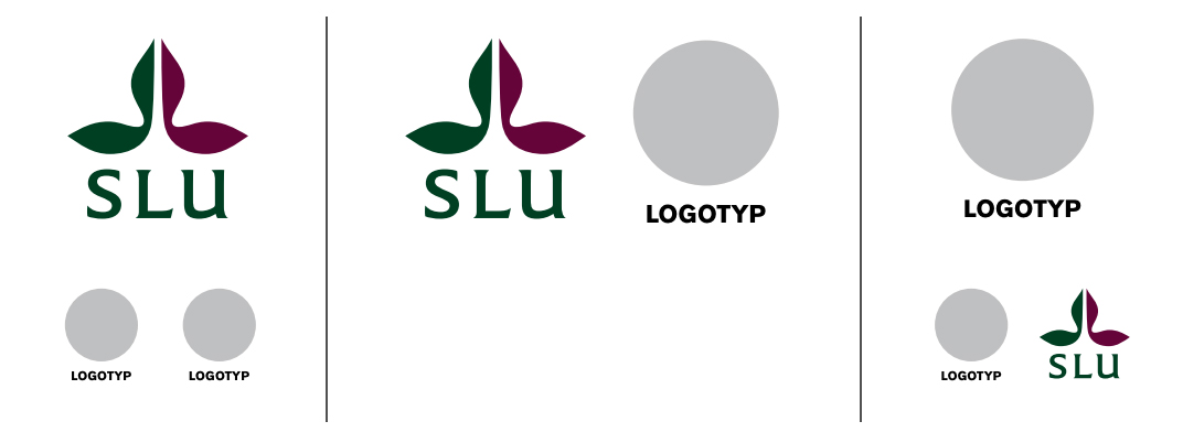 The picture shows how to use the logo when collaborating with other organizations.