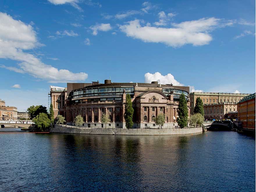 Swedish parlament in Stockholm, photo.