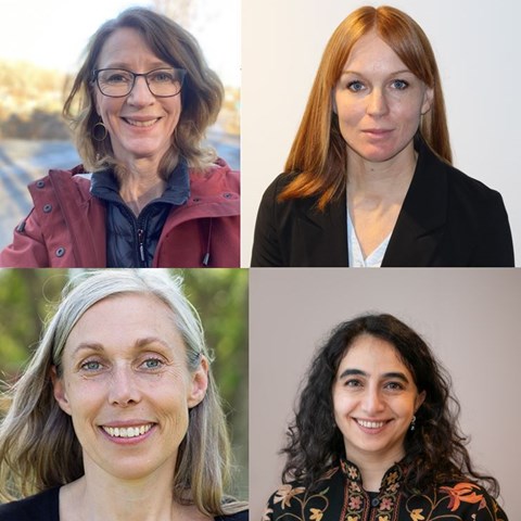 Collage with 4 female researchers