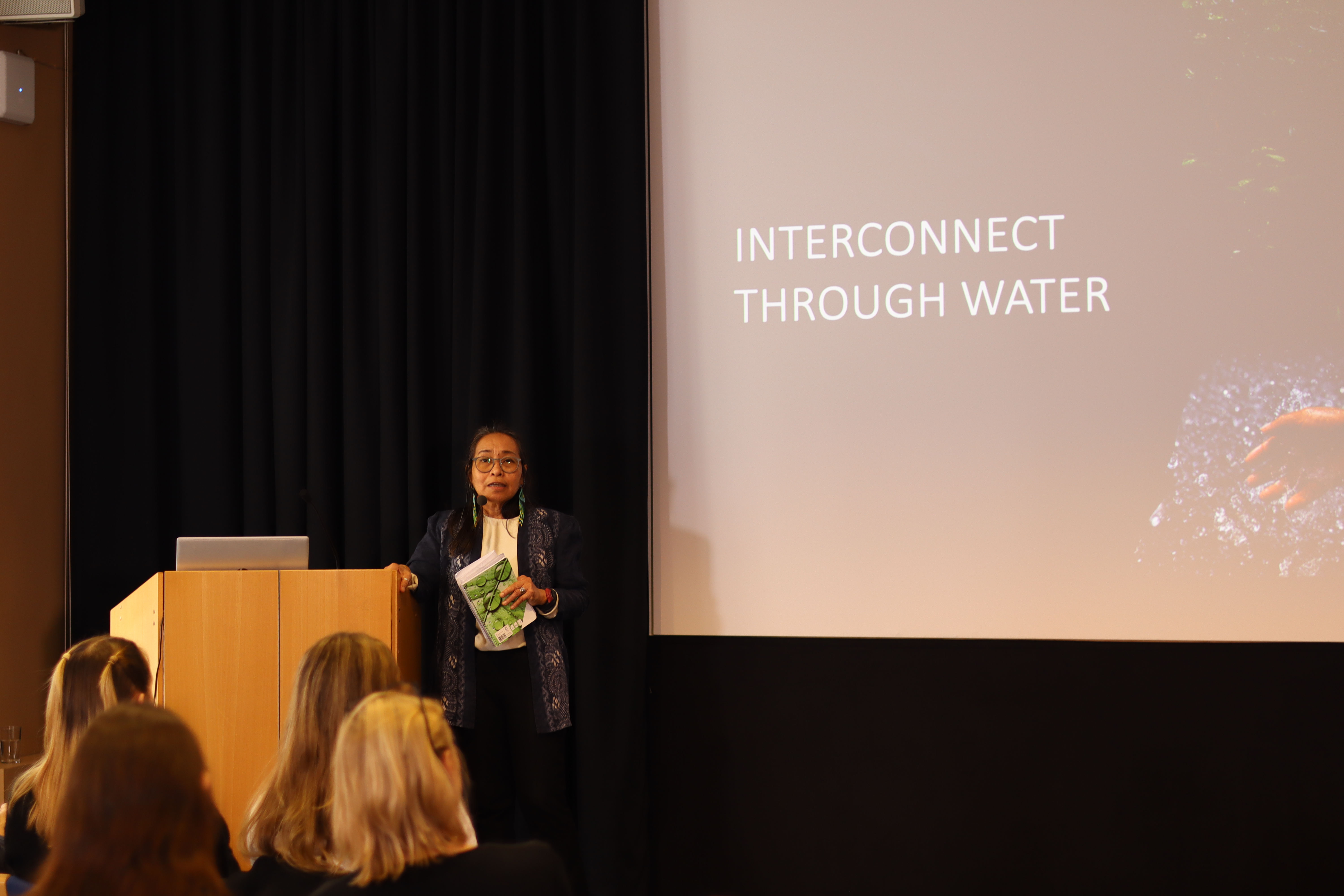 Speaker standing on scene