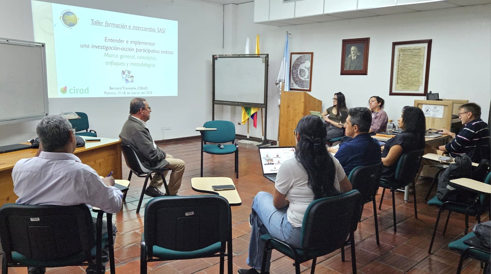 Agrosavia researchers at the participatory action research training and exchange workshop in Palmira. Photo: Marie-Hélène Dabat