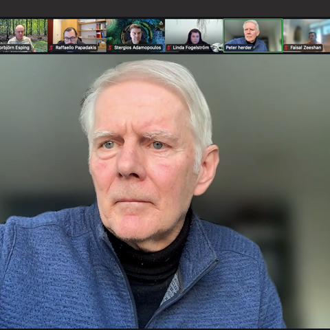 man just about to present in a webinar