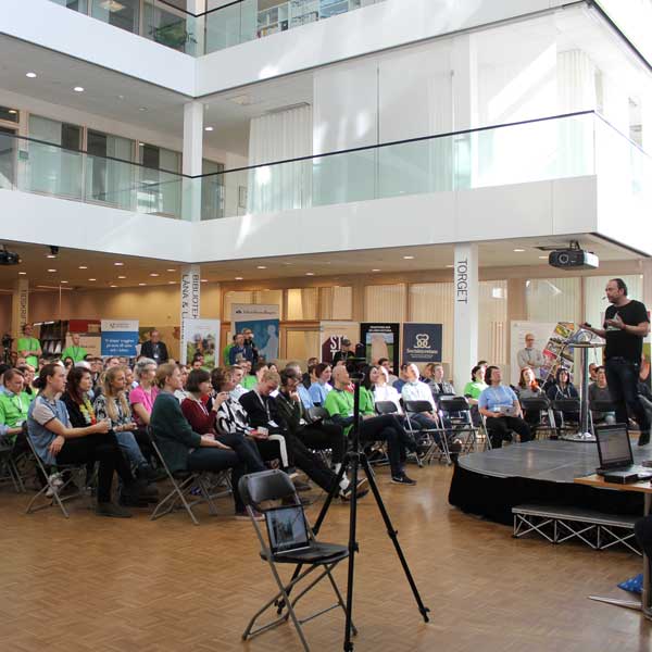 Inspirationspass med Joakim Jardenberg på Hack for Sweden 2016. Foto: Ann-Katrin Hallin, SLU