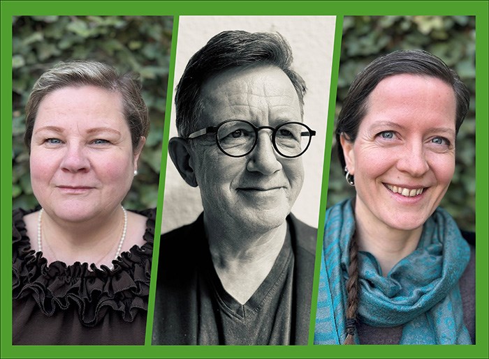 Anna Maria, Thomas och Nina ser glada ut