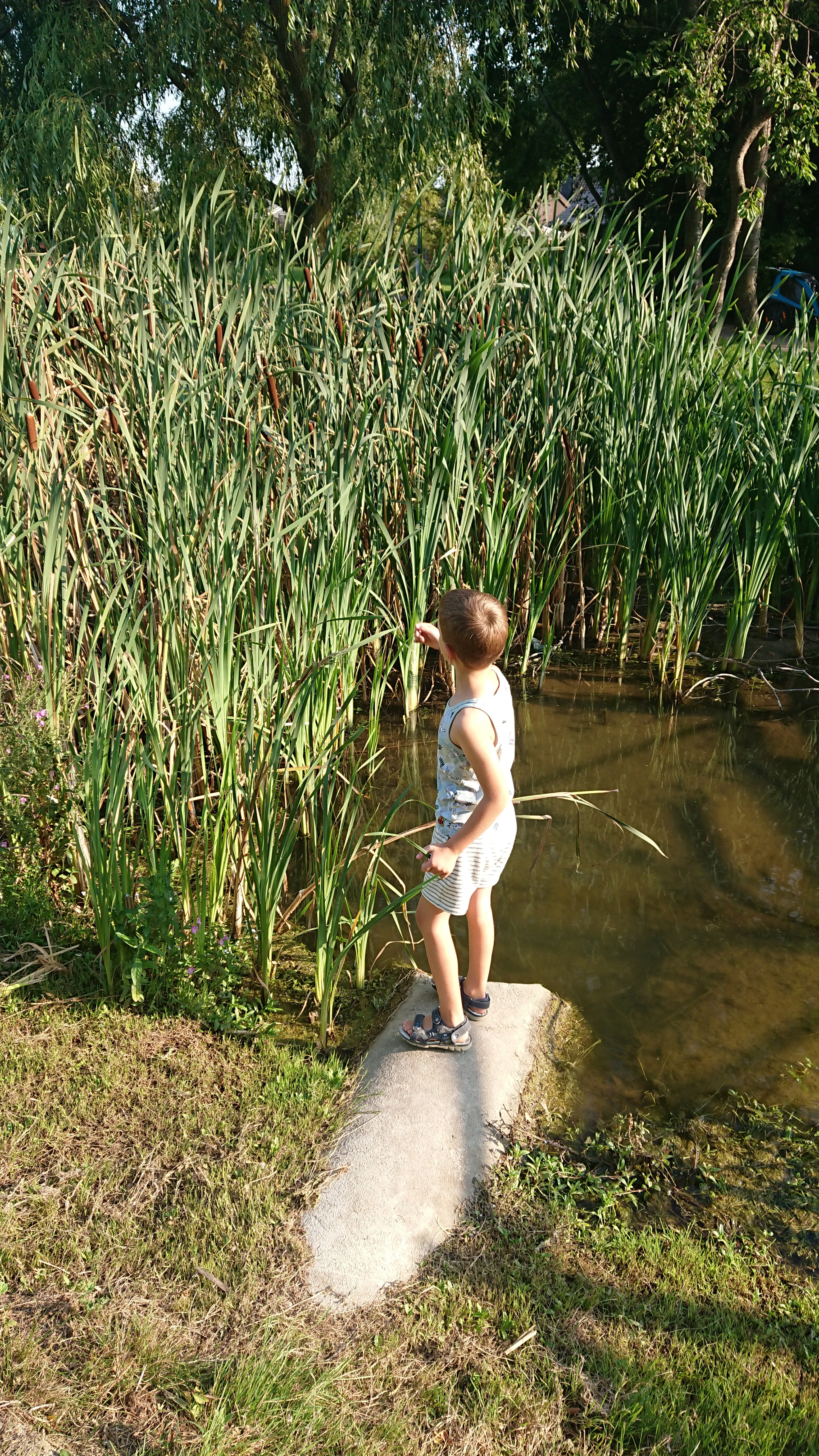 Child by water