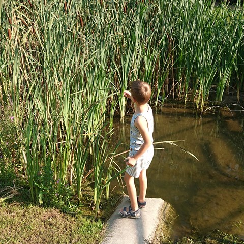 Child by water