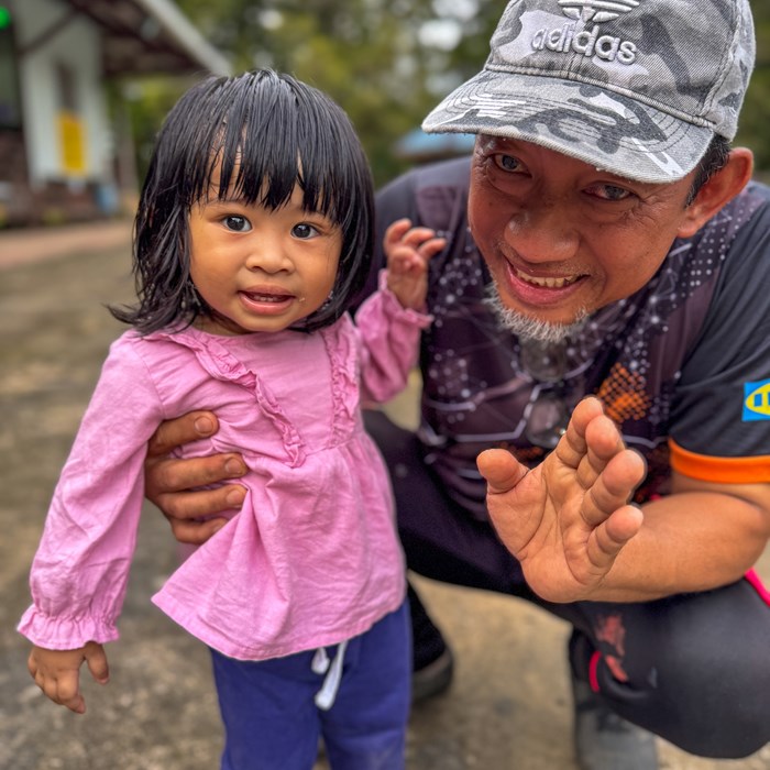 Portrait of father and daughter.