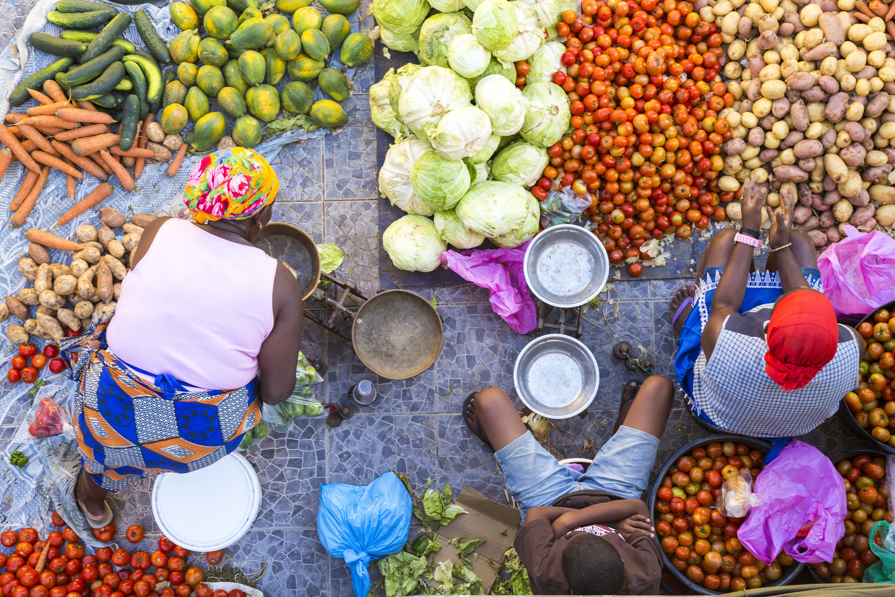 Vendors at a street market