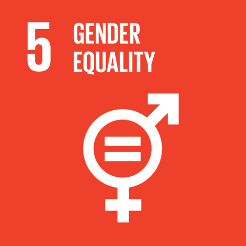 Gender equality, goal 5 icon.