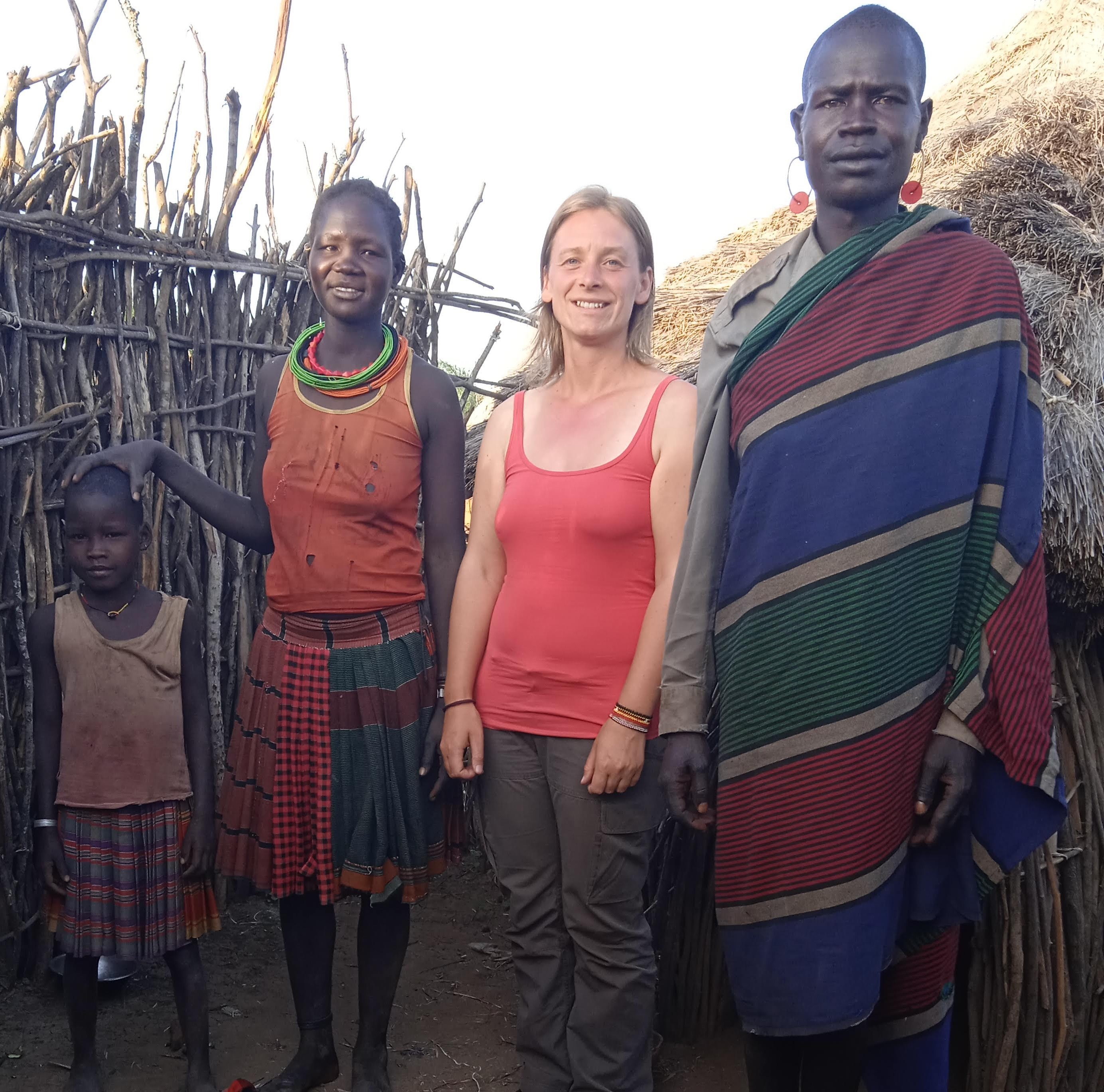 White girl with African family
