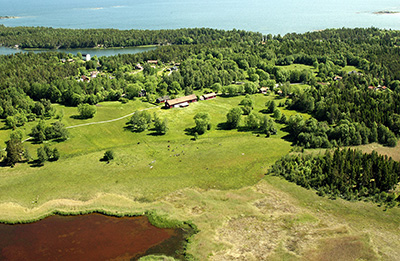 Flygfoto från Uppland, som visar en mosaik av naturtyper