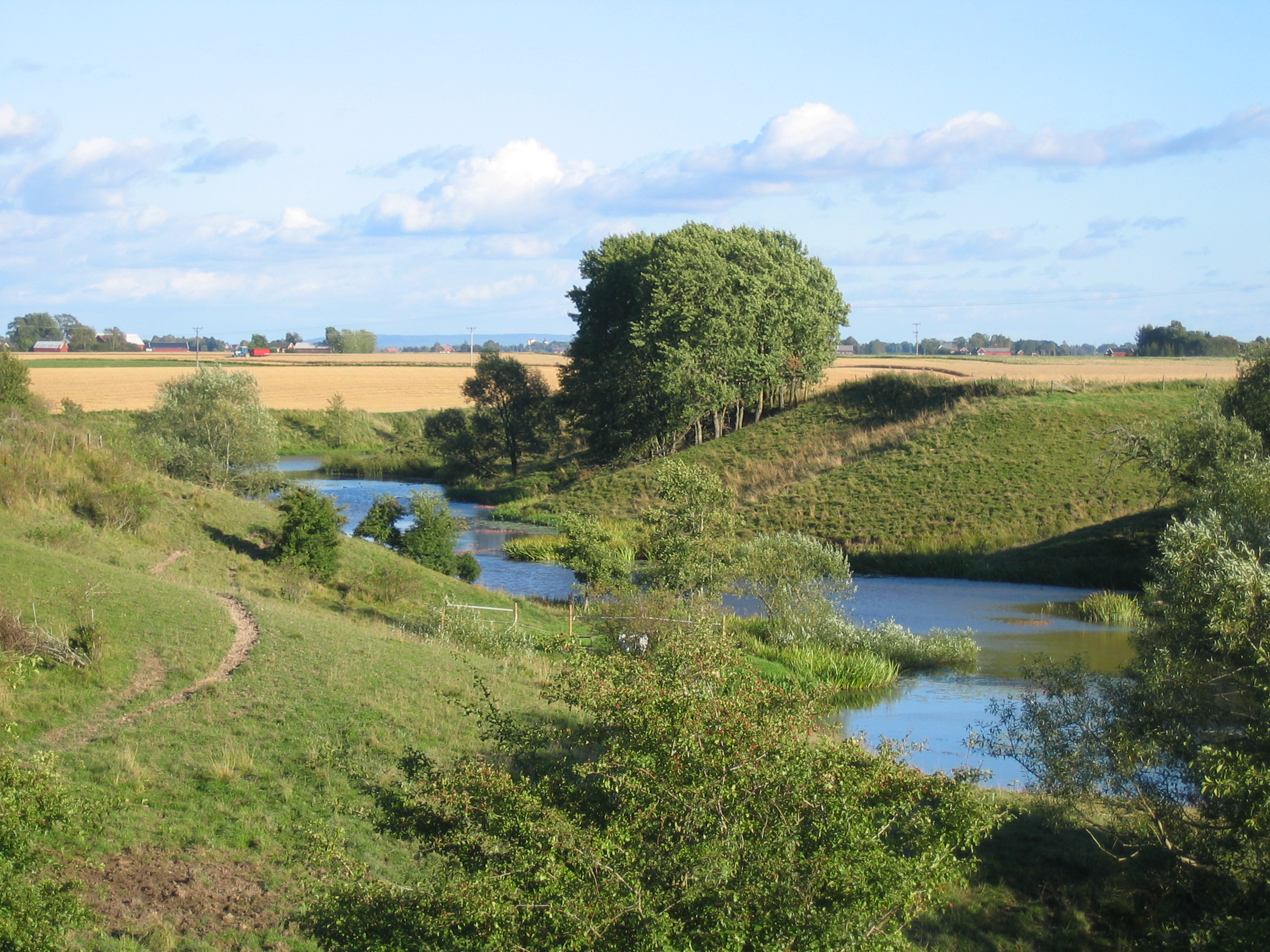 Vattendrag i jordbrukslandskapet, foto.