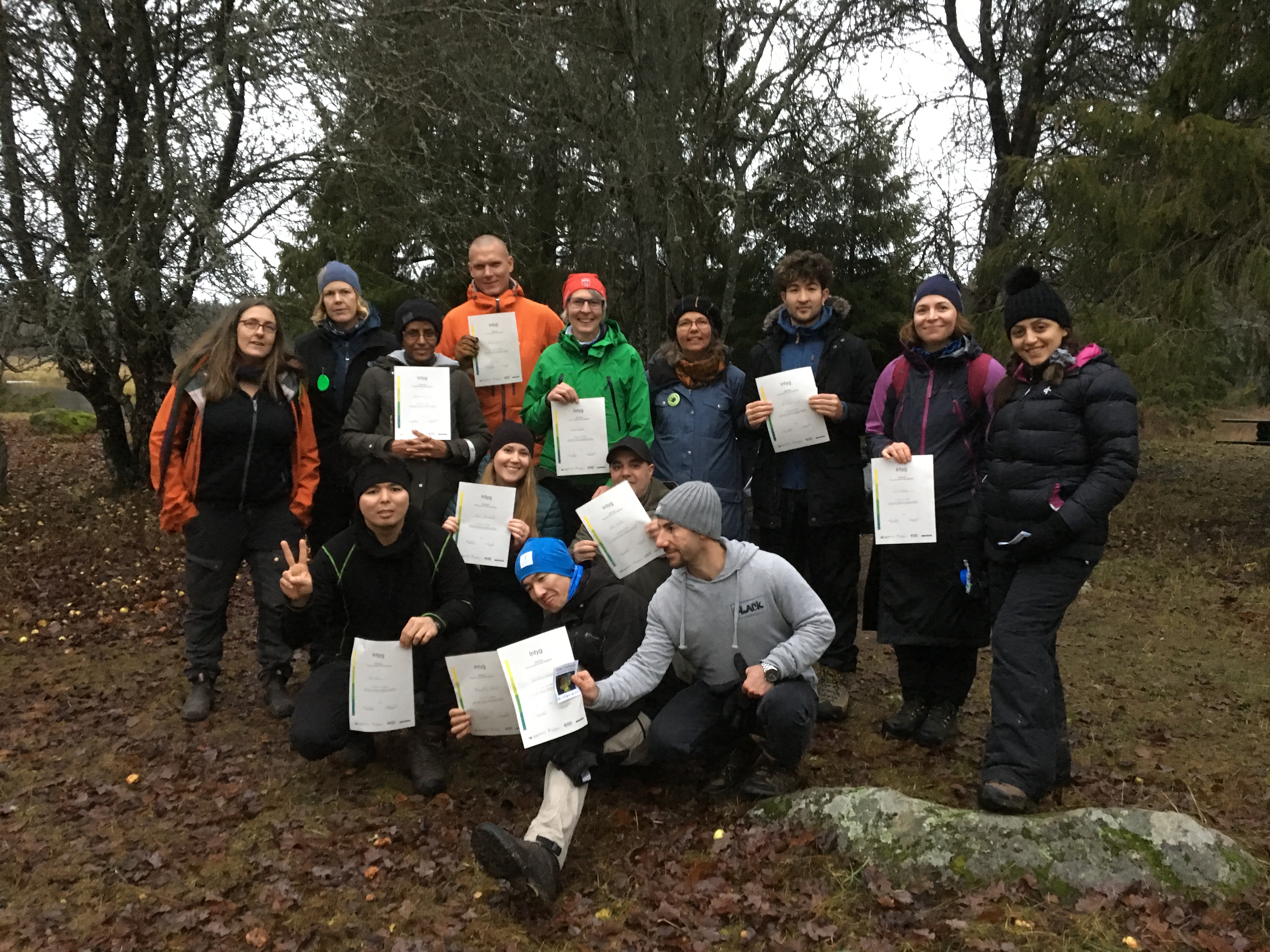 En grupp nya naturvägledare