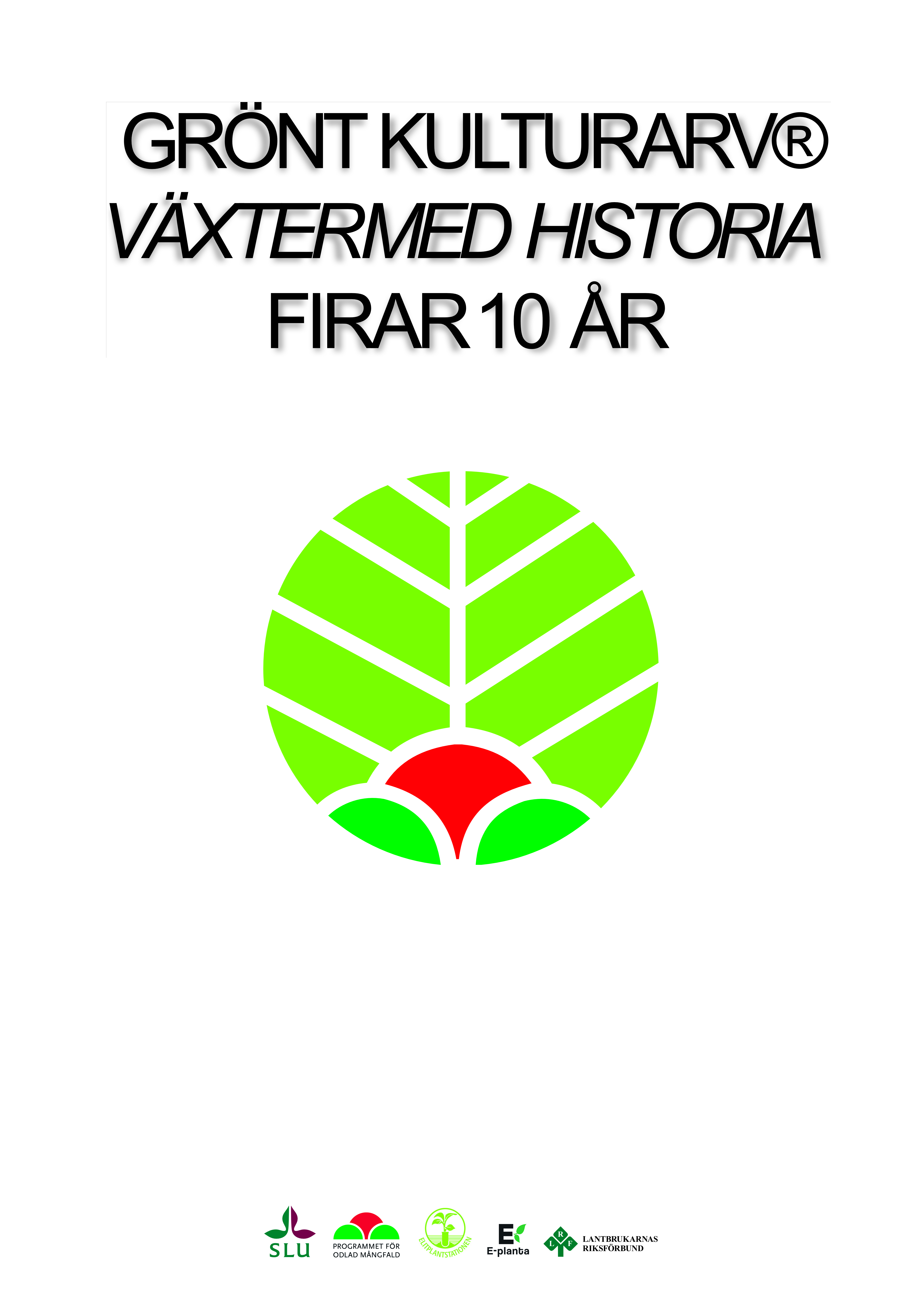 Affisch som berättar om Grönt kulturarvs tioårsfirande.