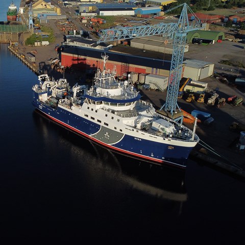 Ship in shipyard