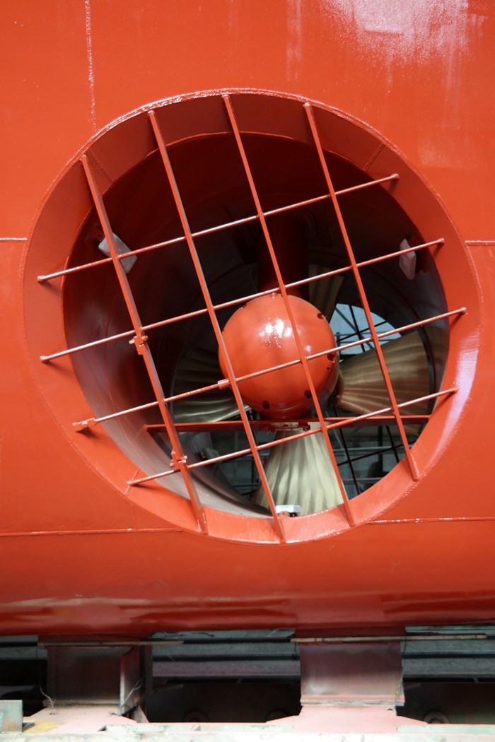 One of research vessel Svea's side thrusters