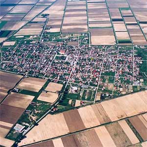 View of city and fields