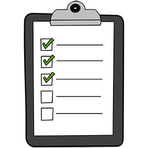 Lista med tre punkter