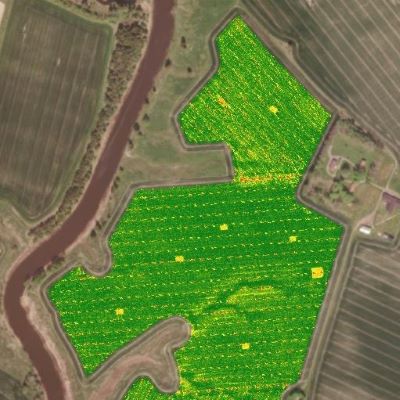 satellitbild över åkermark