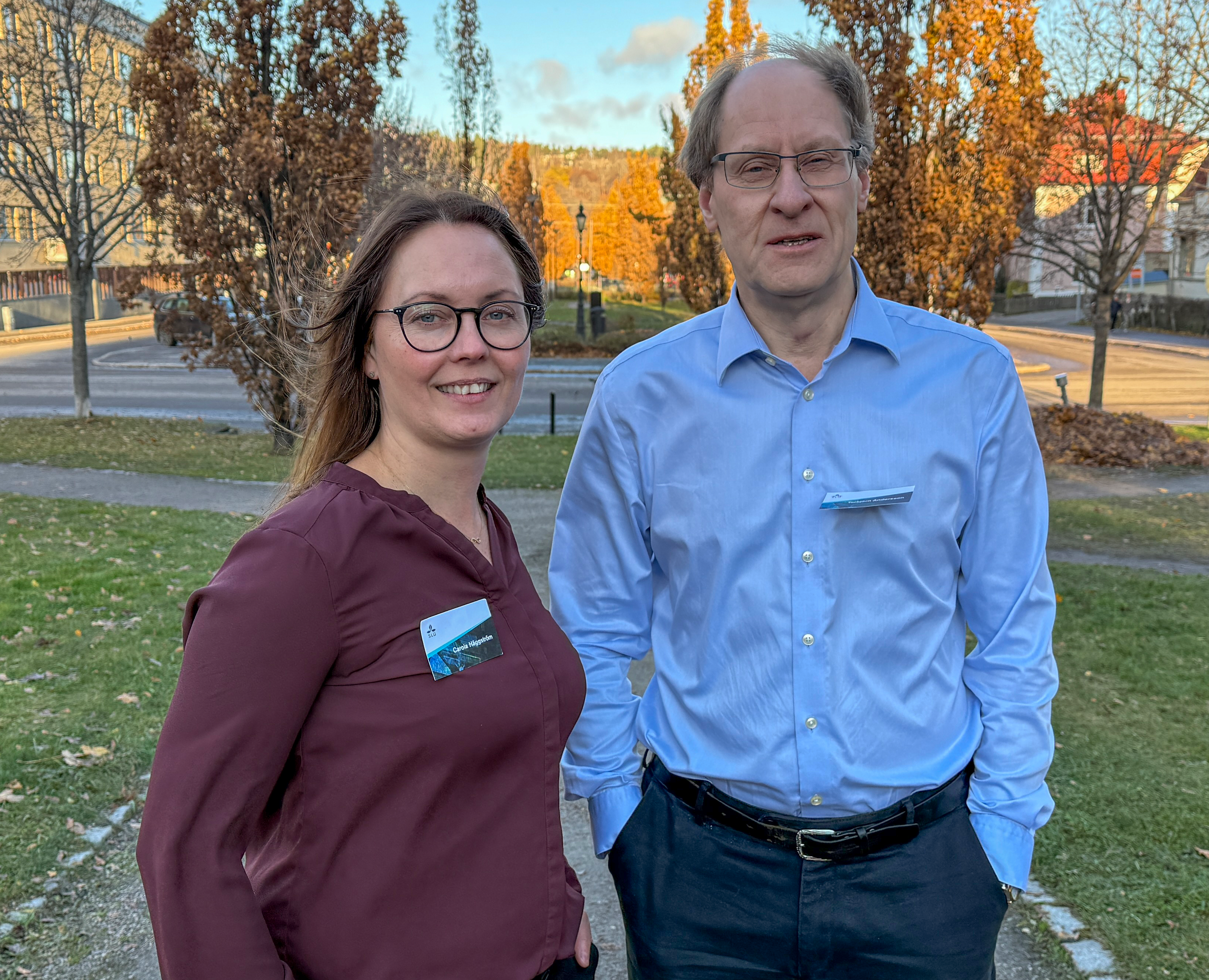 Portrait photo of Carola Häggström and Torbjörn Andersson