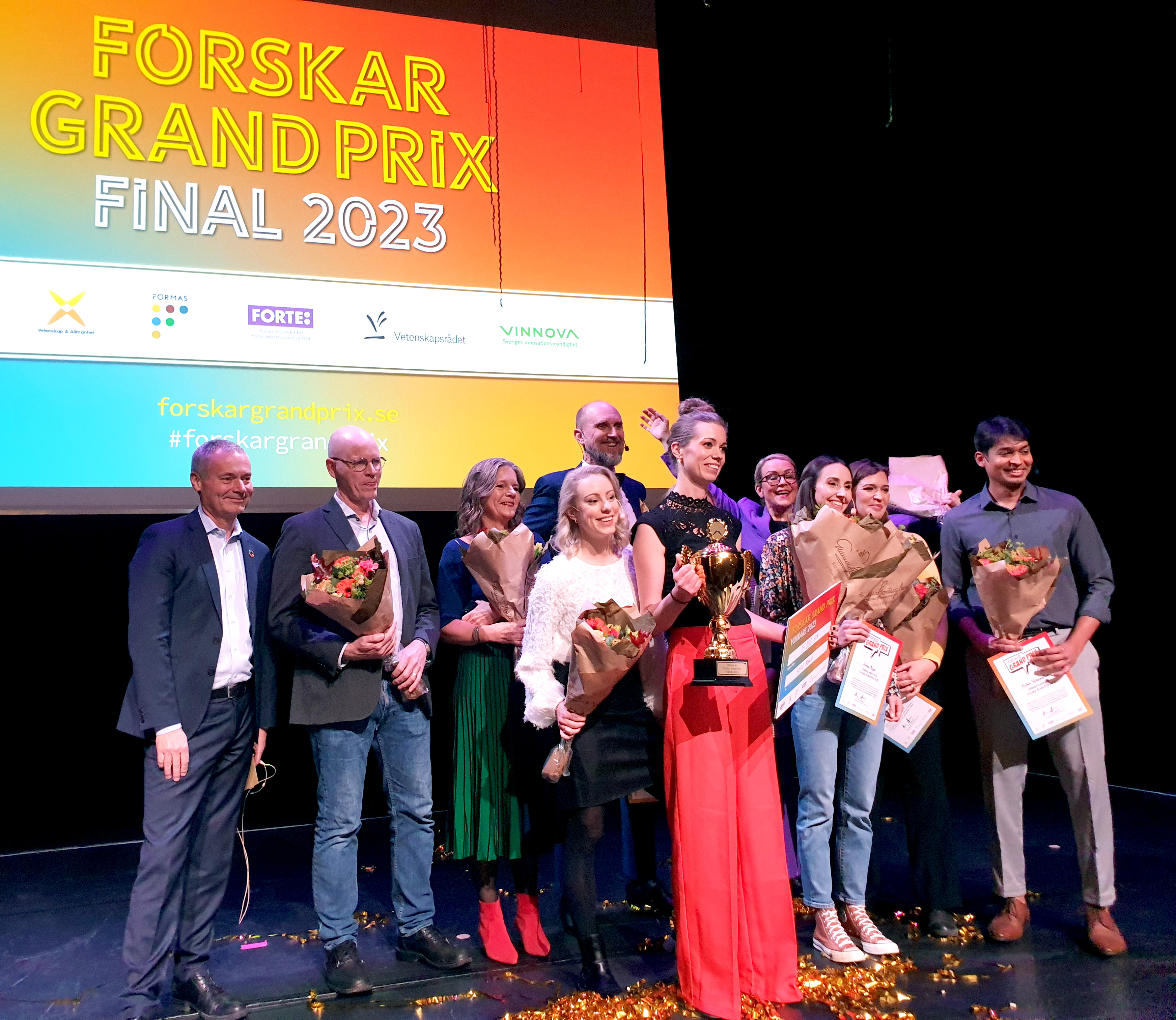 Finalisterna och juryn efter Forskar Grand Prix