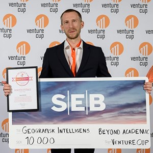Naturgeografen William Lidberg vann Venture cup
