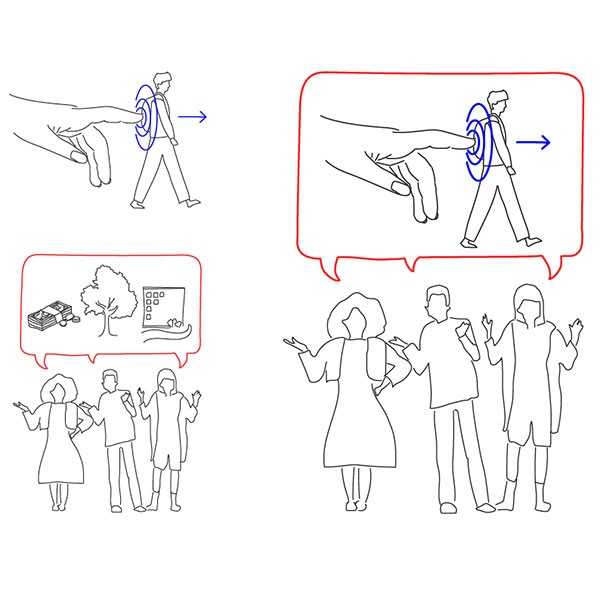 Teckning som illustrerar nudging