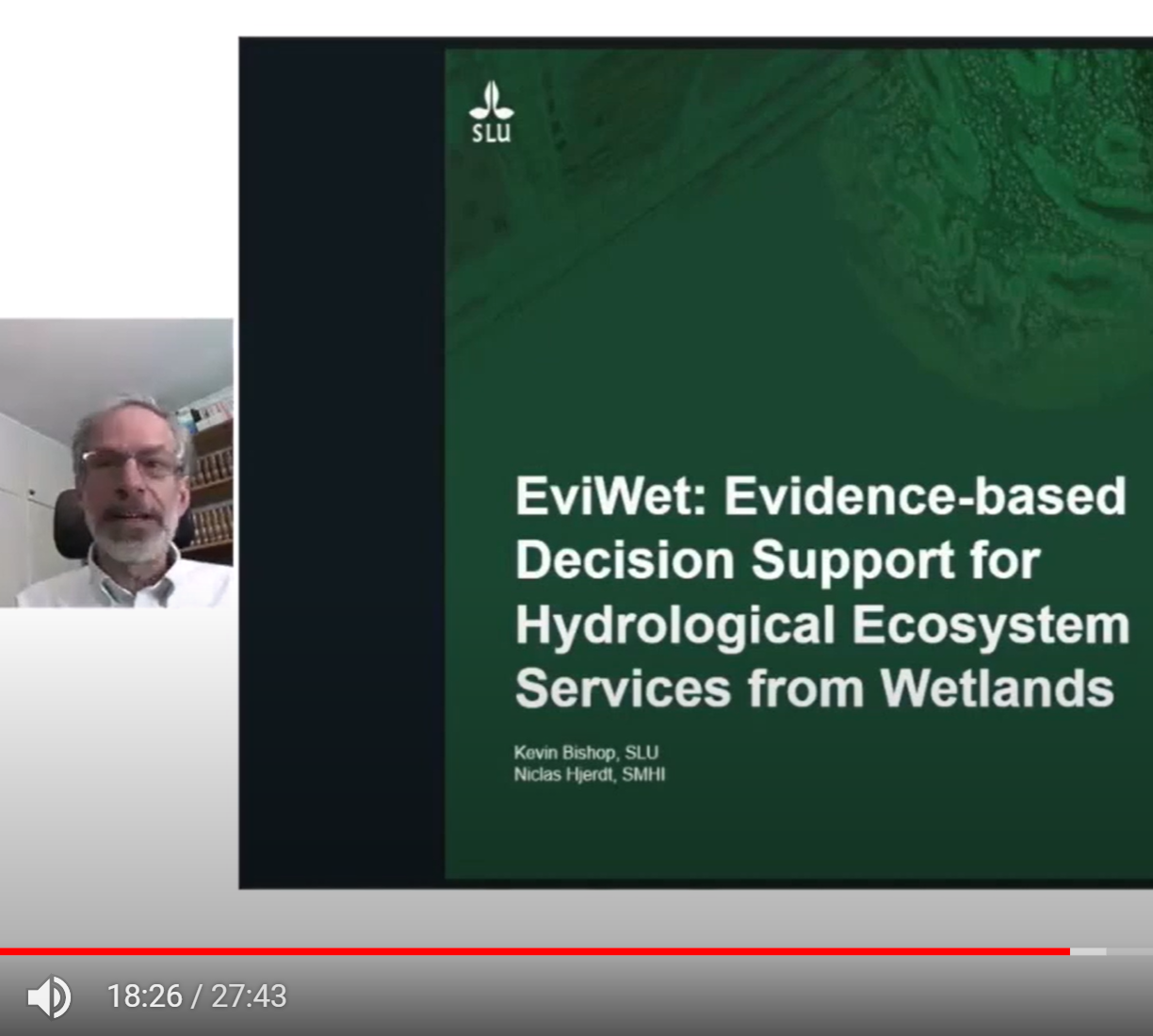 Presentationstitel och webbkamerabild. Youtube-skärmdump.