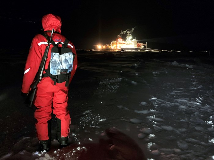 Forskning på arktisk expedition, foto. 
