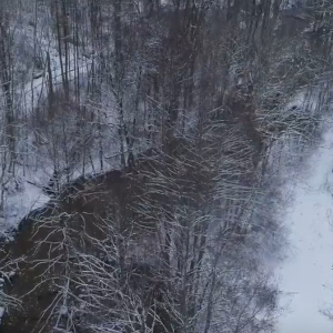 Flygbild på vattendrag. Foto.