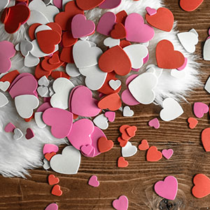 Hjärtan i olika färger, foto.