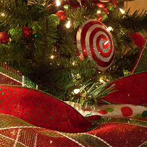 Close up of christmas tree. Photo.