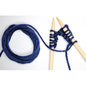 Yarn and knitting needles. Photo.