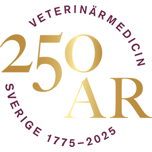 Text: "Veterinärmedicin Sverige 1775-2025" och "250 ÅR"