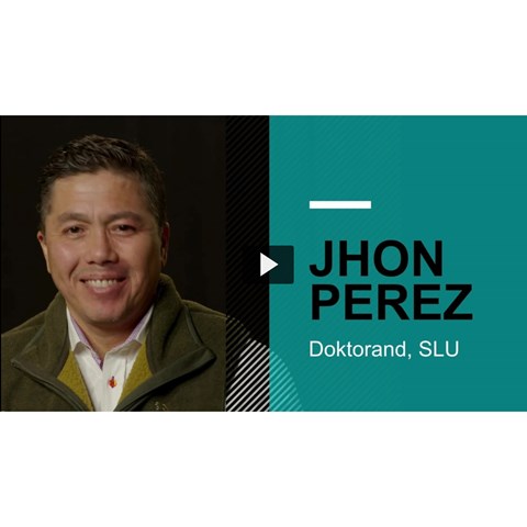 Skärmdump från film om Jhon Perez, doktorand vid SLU.