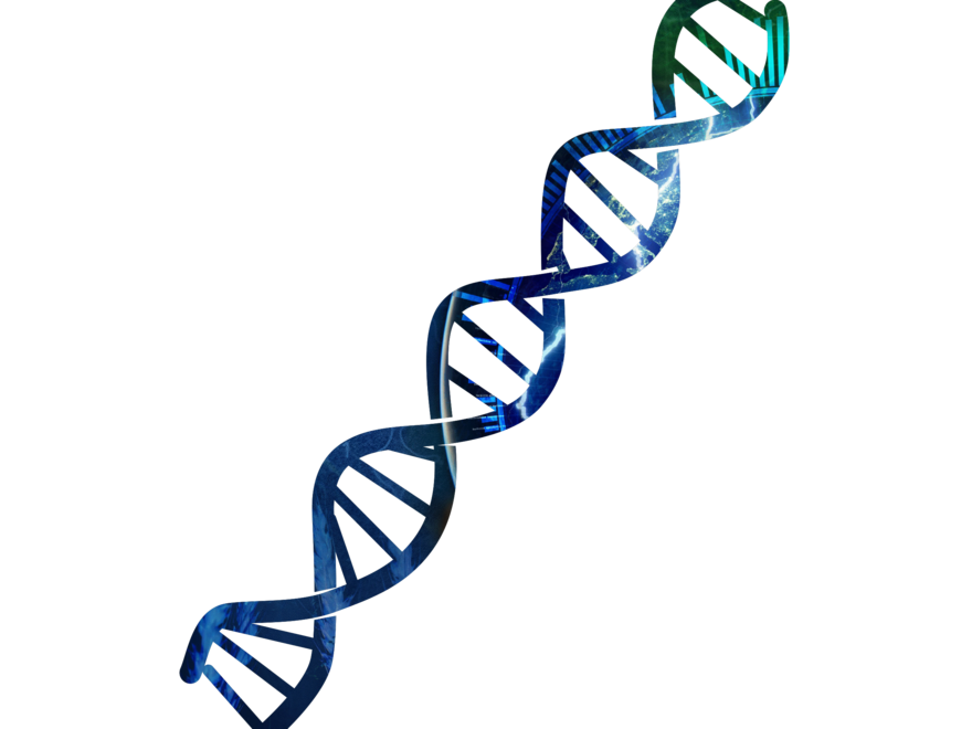 dna-spiral som pekat uppåt åt höger