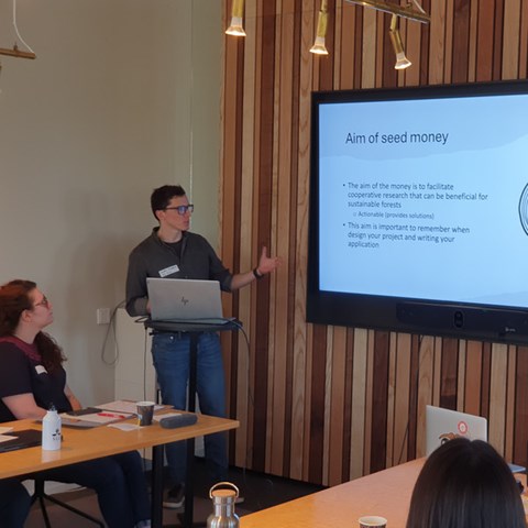 Stefan presents seed money