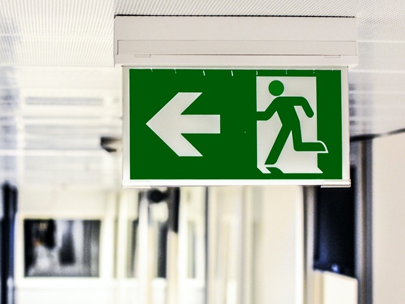 exit sign, picture