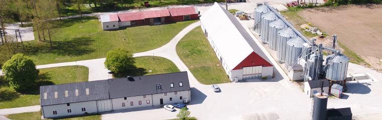 Hallfreda egendom sett från ovan.