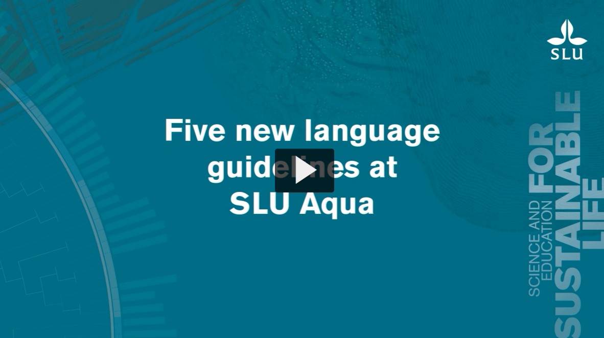 Screenshot saying "five new guidelines for language at SLU Aqua"