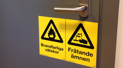 Signs for hazardous waste