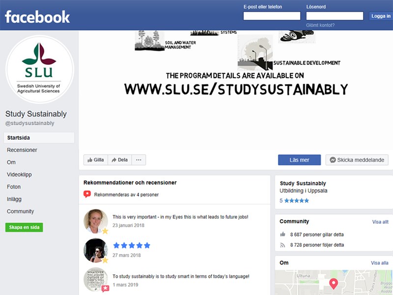 Study sustainably on Facebook