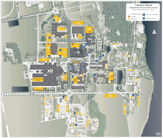 Map of the car parks on the Ultuna campus. Illustration.