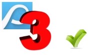 A red number 3 with Proceedos logo in the background. Beside it, there is a green "tick", which symbolizes an approver/authorizer in Proceedo. Illustration.