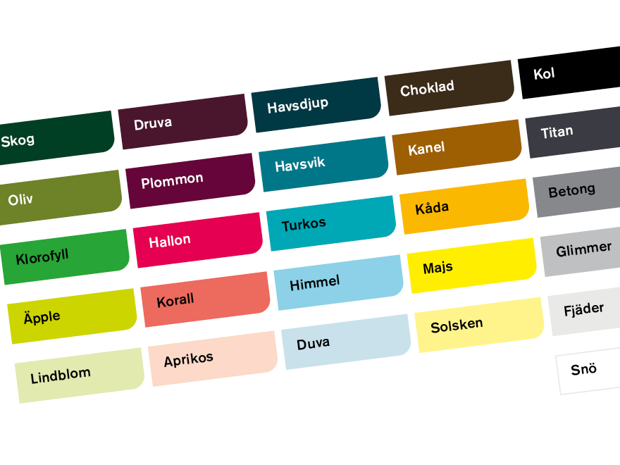 Rutor fyllda med färger från SLU:s färgpalett