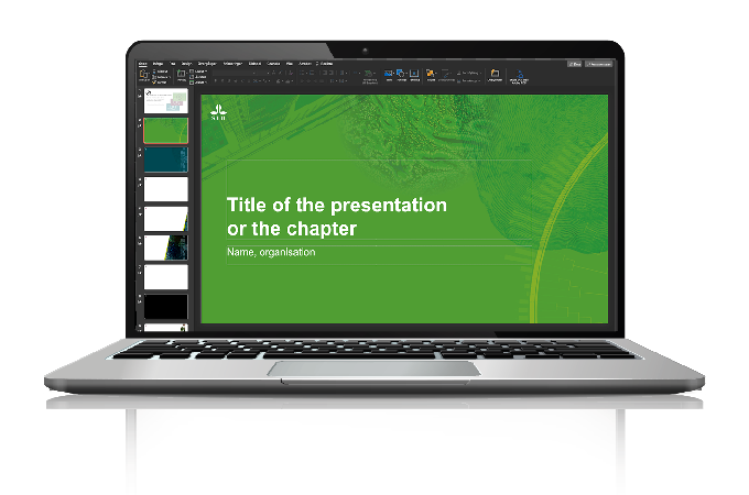 Laptop showing the slide start page – chlorophyll.