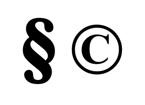 Bild av paragraf- och copyrighttecken.