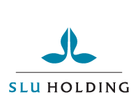SLU Holdings black and blue logotype.