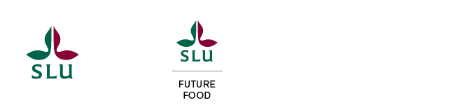 Image of SLU's logotype and also the logotype with a line under it and the name Future food underneath the line.