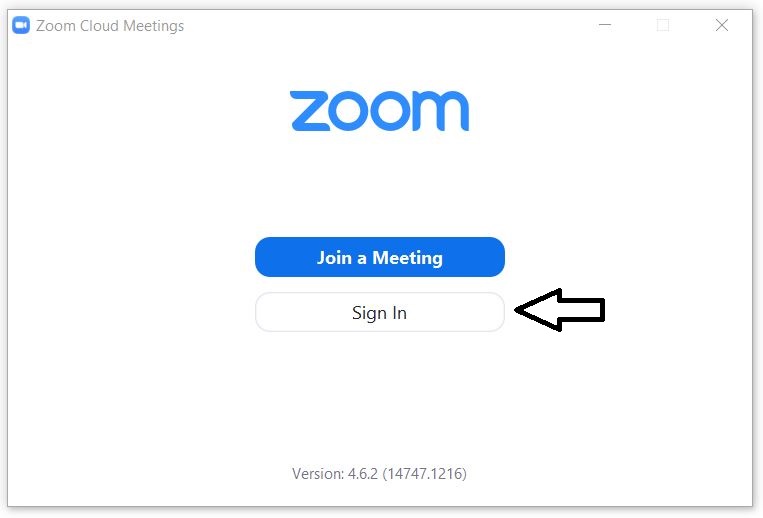 Zoom client log in